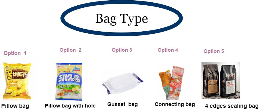 Pasta Chips Gusseted Bag Automatic Vertical Packing Machine PLC Control