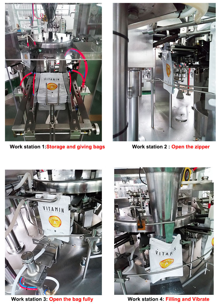 Fully Automatic Stand Up Pouch Packing Machine For Cashew Nut Candy Dried Fruit