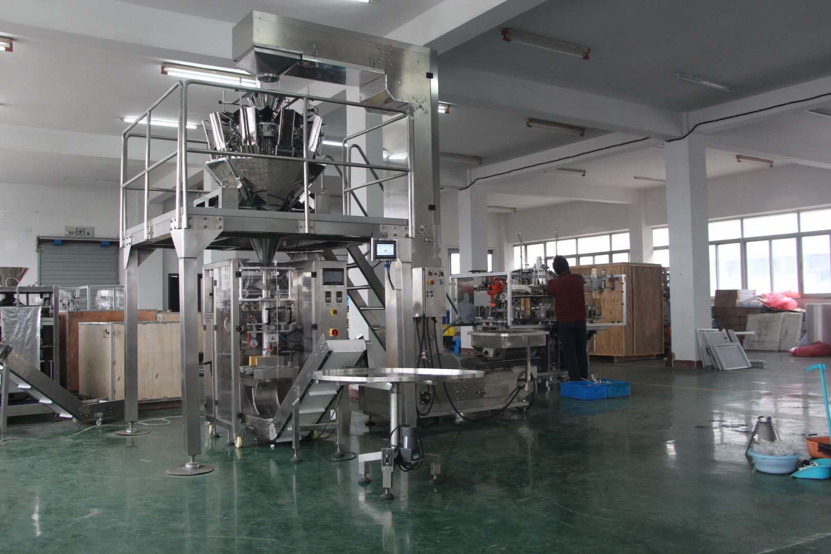 Weighing PE Film Automatic Food Packing Machine For Biscuit